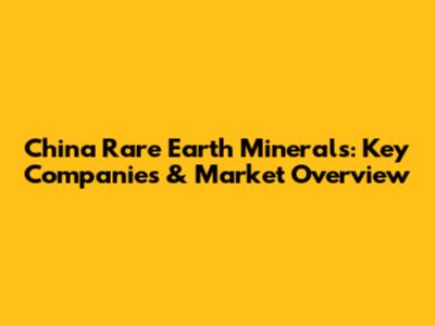 China Rare Earth Minerals: Key Companies & Market Overview