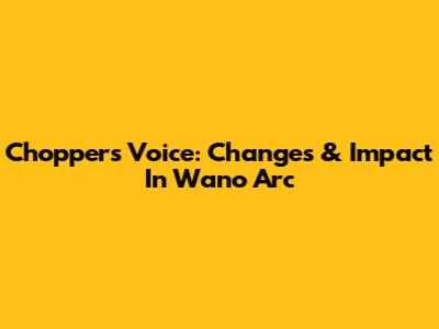 Chopper's Voice: Changes & Impact In Wano Arc