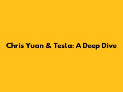 Chris Yuan & Tesla: A Deep Dive