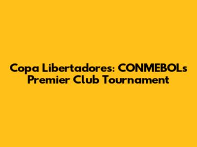 Copa Libertadores: CONMEBOL's Premier Club Tournament