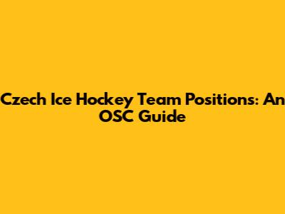 Czech Ice Hockey Team Positions: An OSC Guide