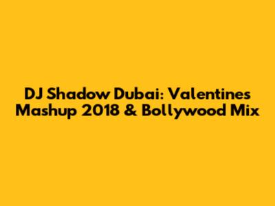 DJ Shadow Dubai: Valentine's Mashup 2018 & Bollywood Mix