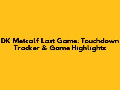 DK Metcalf Last Game: Touchdown Tracker & Game Highlights