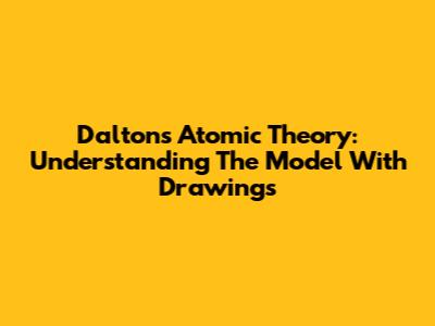 Dalton's Atomic Theory: Understanding The Model With Drawings