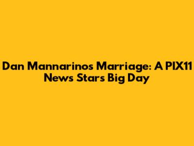 Dan Mannarino's Marriage: A PIX11 News Star's Big Day