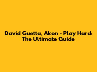 David Guetta, Akon - Play Hard: The Ultimate Guide