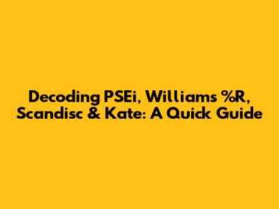 Decoding PSEi, Williams %R, Scandisc & Kate: A Quick Guide
