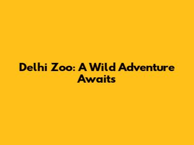 Delhi Zoo: A Wild Adventure Awaits