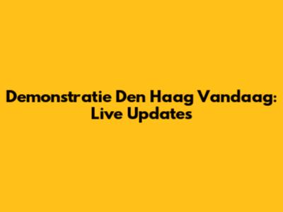 Demonstratie Den Haag Vandaag: Live Updates