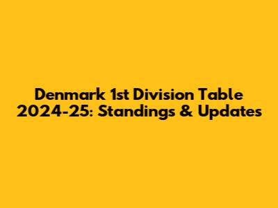 Denmark 1st Division Table 2024-25: Standings & Updates
