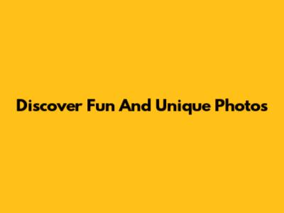 Discover Fun And Unique Photos