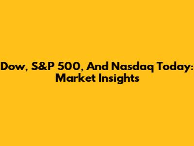 Dow, S&P 500, And Nasdaq Today: Market Insights