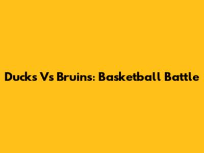 Ducks Vs Bruins: Basketball Battle