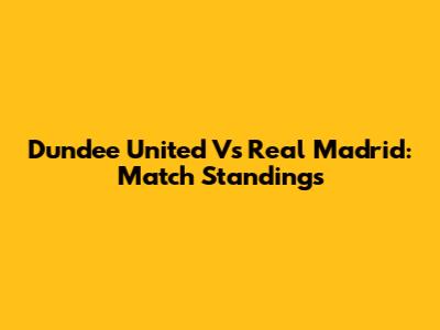Dundee United Vs Real Madrid: Match Standings