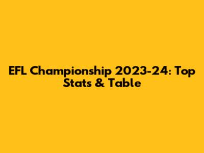EFL Championship 2023-24: Top Stats & Table