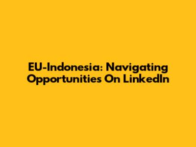 EU-Indonesia: Navigating Opportunities On LinkedIn
