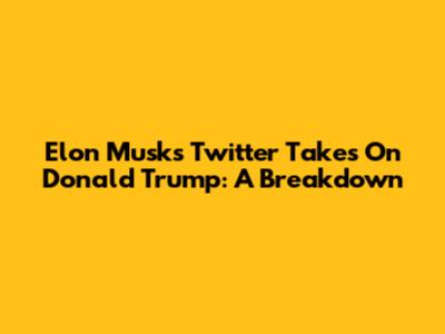 Elon Musk's Twitter Takes On Donald Trump: A Breakdown