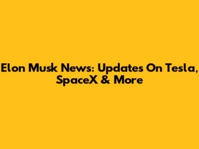 Elon Musk News: Updates On Tesla, SpaceX & More