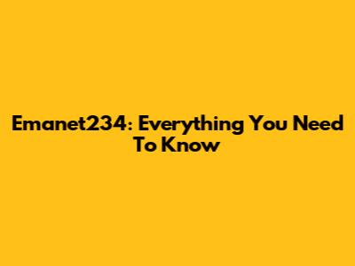 Emanet234: Everything You Need To Know