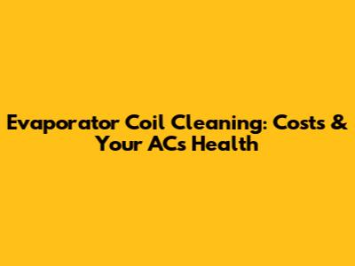 Evaporator Coil Cleaning: Costs & Your AC's Health