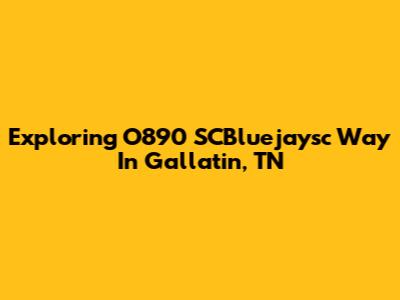 Exploring O890 SCBluejaysc Way In Gallatin, TN