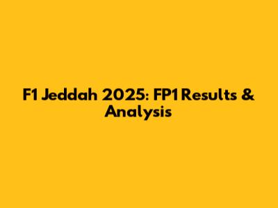F1 Jeddah 2025: FP1 Results & Analysis