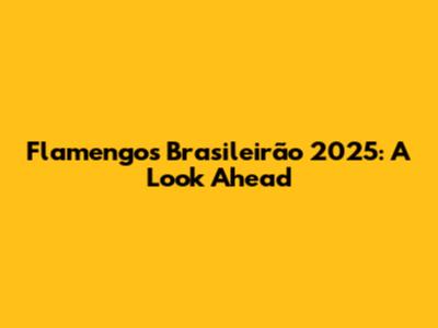 Flamengo's Brasileirão 2025: A Look Ahead