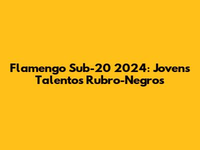 Flamengo Sub-20 2024: Jovens Talentos Rubro-Negros