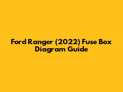 Ford Ranger (2022) Fuse Box Diagram Guide