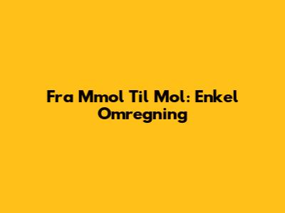Fra Mmol Til Mol: Enkel Omregning