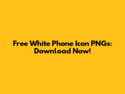 Free White Phone Icon PNGs: Download Now!