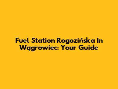 Fuel Station Rogozińska In Wągrowiec: Your Guide