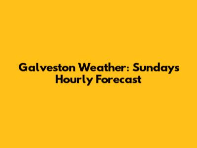 Galveston Weather: Sunday's Hourly Forecast
