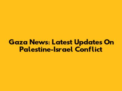 Gaza News: Latest Updates On Palestine-Israel Conflict