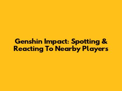 Genshin Impact: Spotting & Reacting To Nearby Players
