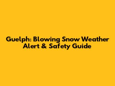 Guelph: Blowing Snow Weather Alert & Safety Guide