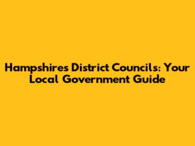 Hampshire's District Councils: Your Local Government Guide