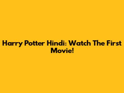 Harry Potter Hindi: Watch The First Movie!