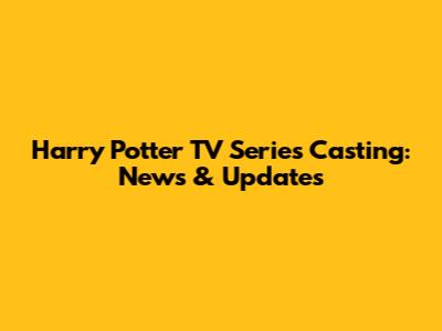 Harry Potter TV Series Casting: News & Updates