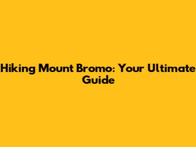 Hiking Mount Bromo: Your Ultimate Guide