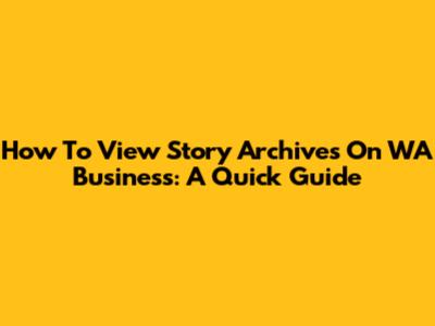 How To View Story Archives On WA Business: A Quick Guide