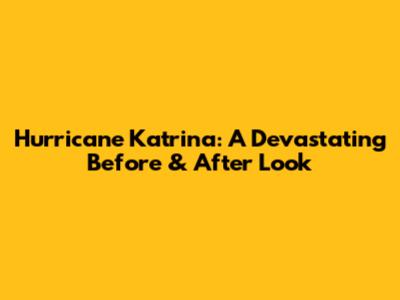 Hurricane Katrina: A Devastating Before & After Look