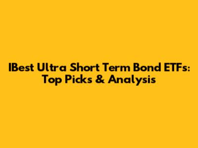 IBest Ultra Short Term Bond ETFs: Top Picks & Analysis