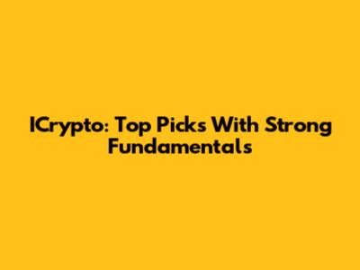 ICrypto: Top Picks With Strong Fundamentals