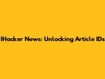 IHacker News: Unlocking Article IDs