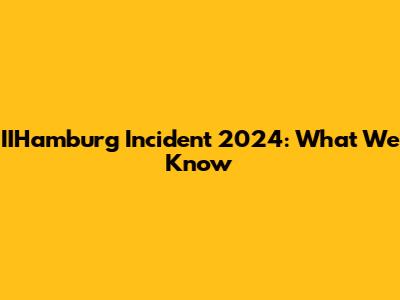 IIHamburg Incident 2024: What We Know