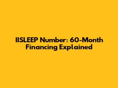 IISLEEP Number: 60-Month Financing Explained