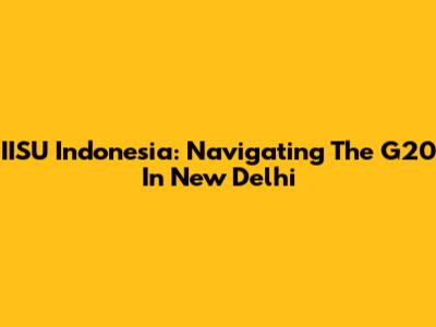 IISU Indonesia: Navigating The G20 In New Delhi