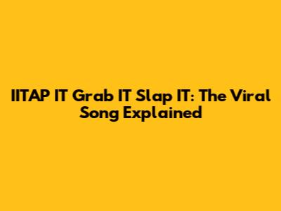 IITAP IT Grab IT Slap IT: The Viral Song Explained