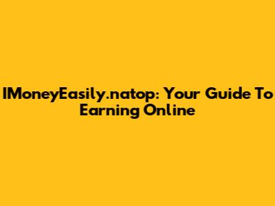 IMoneyEasily.natop: Your Guide To Earning Online